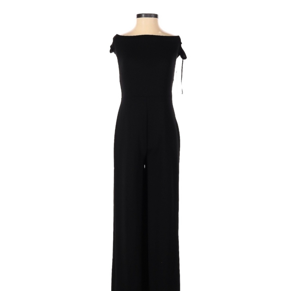 NWT Lulu's Off-shoulder Wide Leg Jumpsuit - Size Small - Black